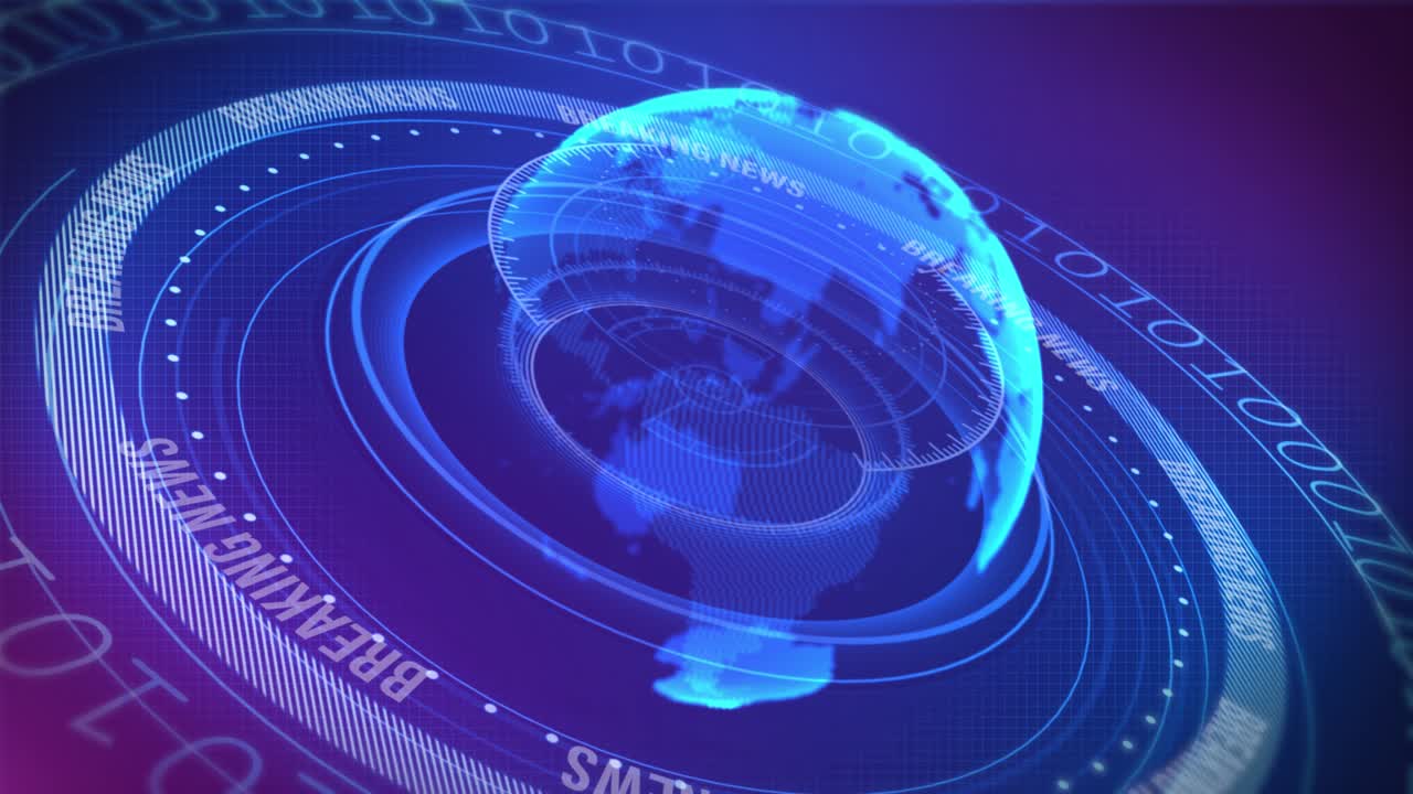 BREAKING NEWS globe earth world map Loop background. Headline 3D Modern design elements.