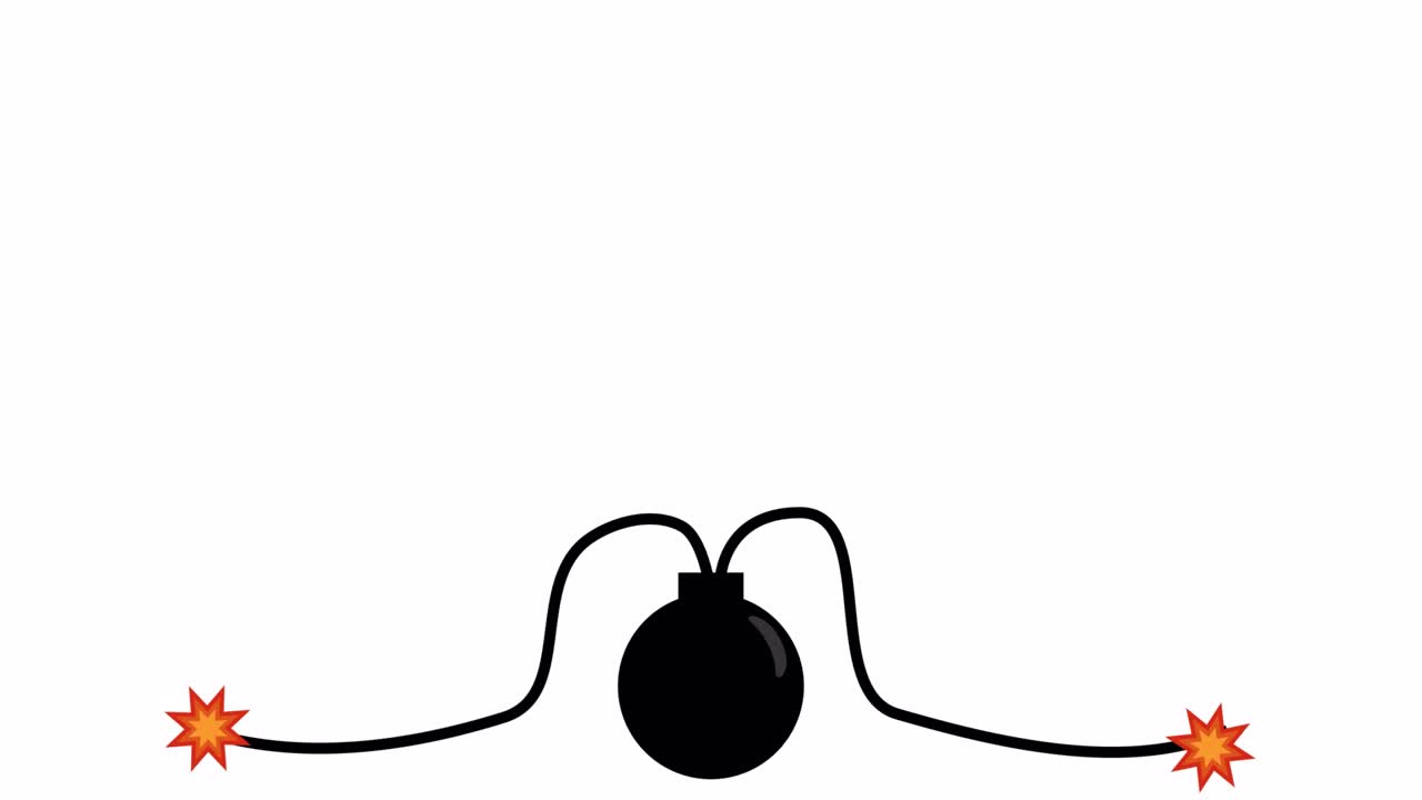 10 초 후에 폭탄이 폭발하는 애니메이션 (후면 투명성)