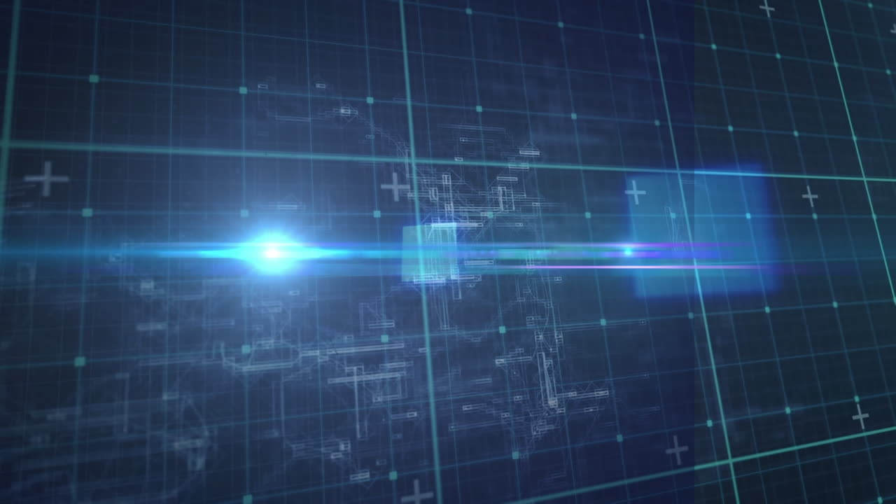 animazione dell'elaborazione dei dati di calcolo su griglia