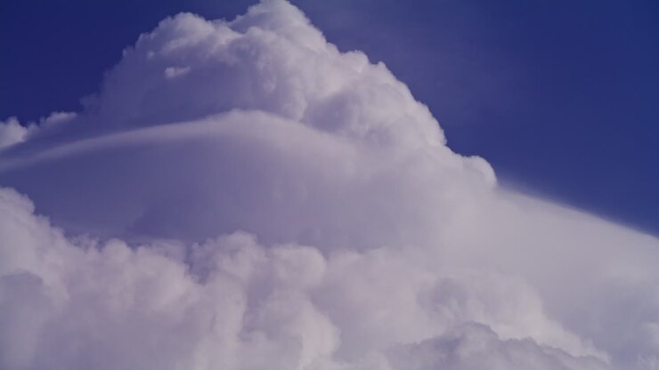 Cumulus Clouds Against a Deep Blue Sky