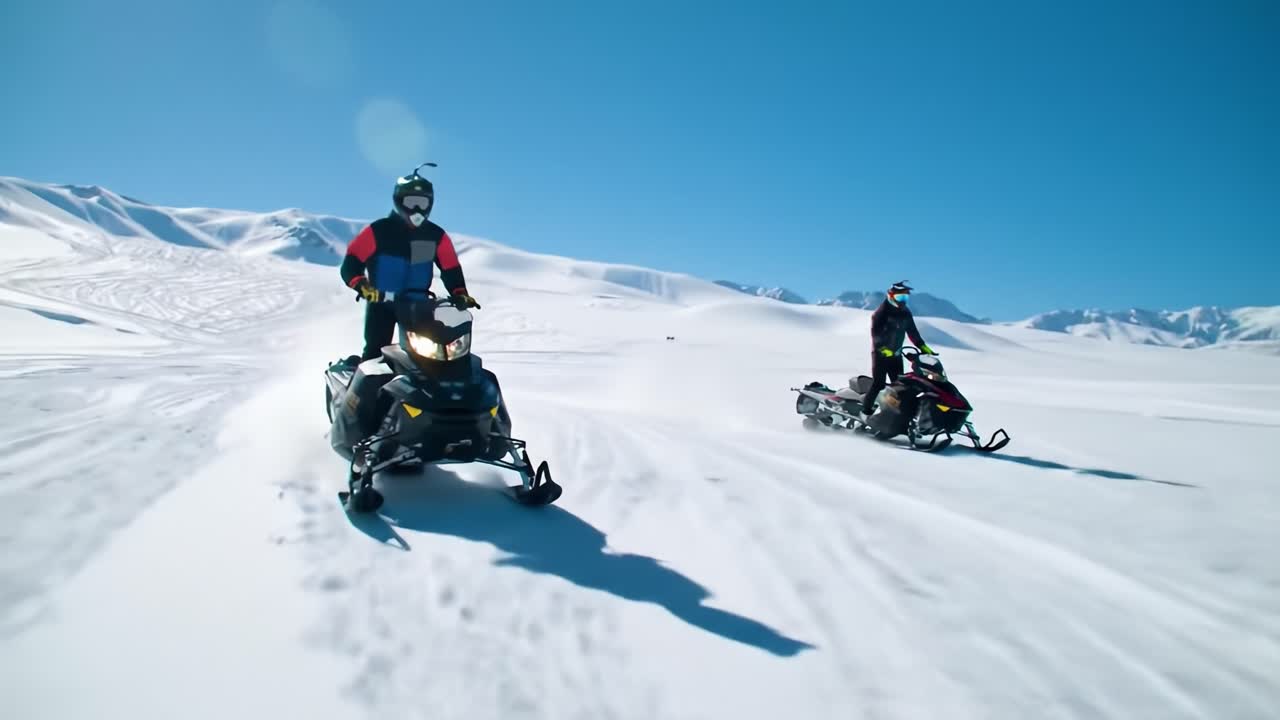 Snowmobiling in Snowy Mountains