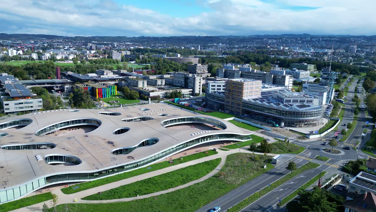Aerial View of EPFL Campus in Lausanne, Switzerland