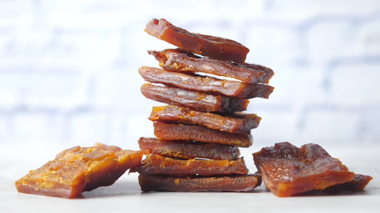 Stacked Dried Fish Snacks