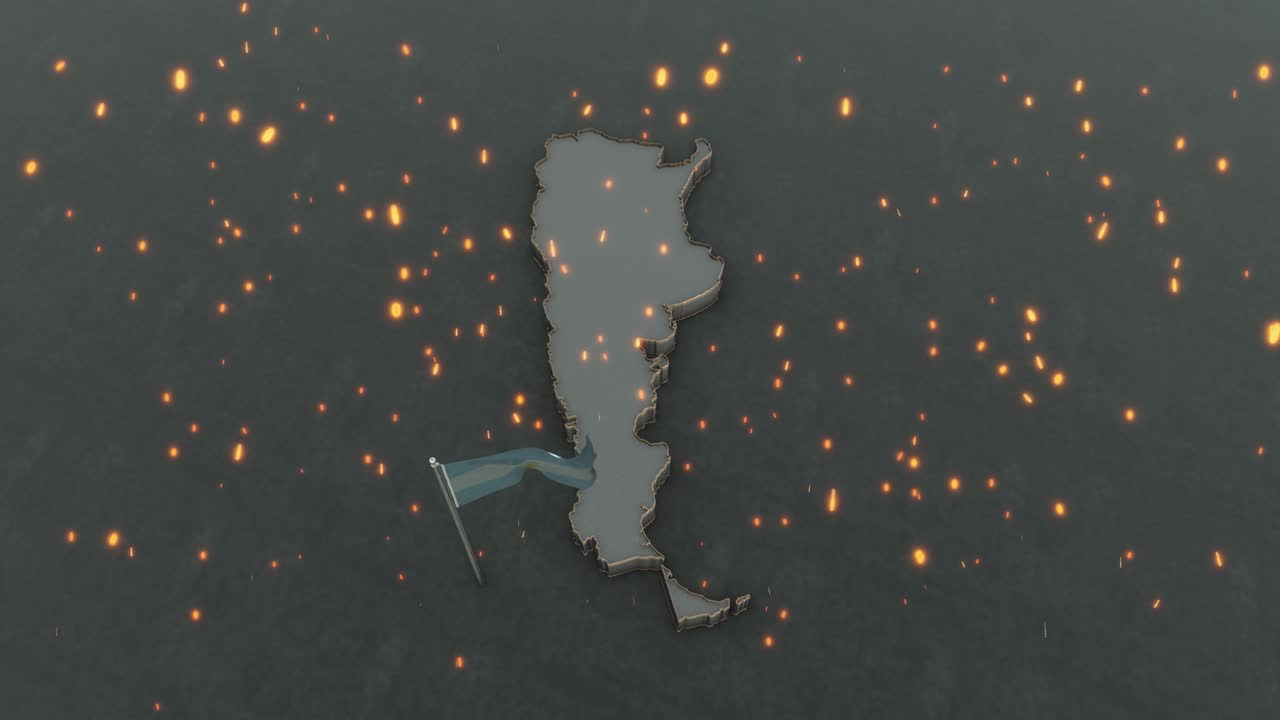 아르헨티나 지도와 발 배경 4k