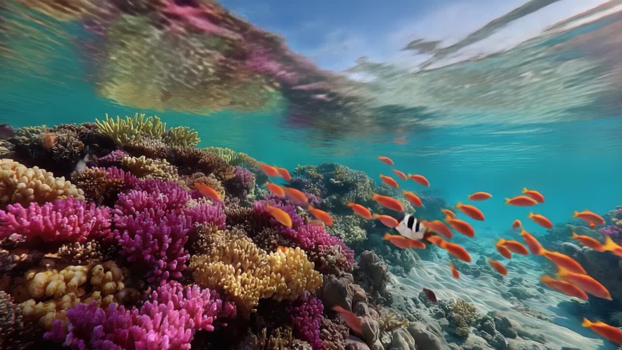 Un Vibrante Paraíso Submarino que Exhibe Coloridos Arrecifes de Coral Llenos de Peces Exóticos en un Entorno Oceánico Cristalino