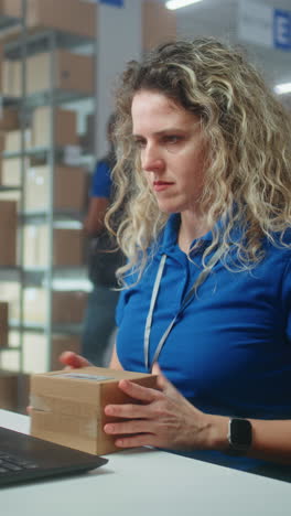 warehouse worker checking packages