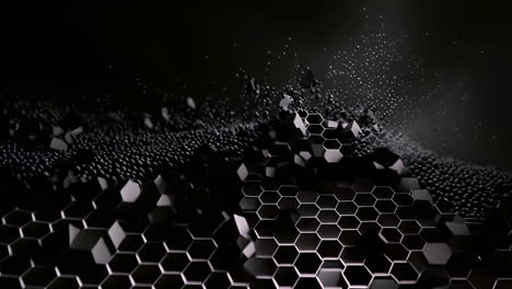 black and white photo of hexagonal shapes