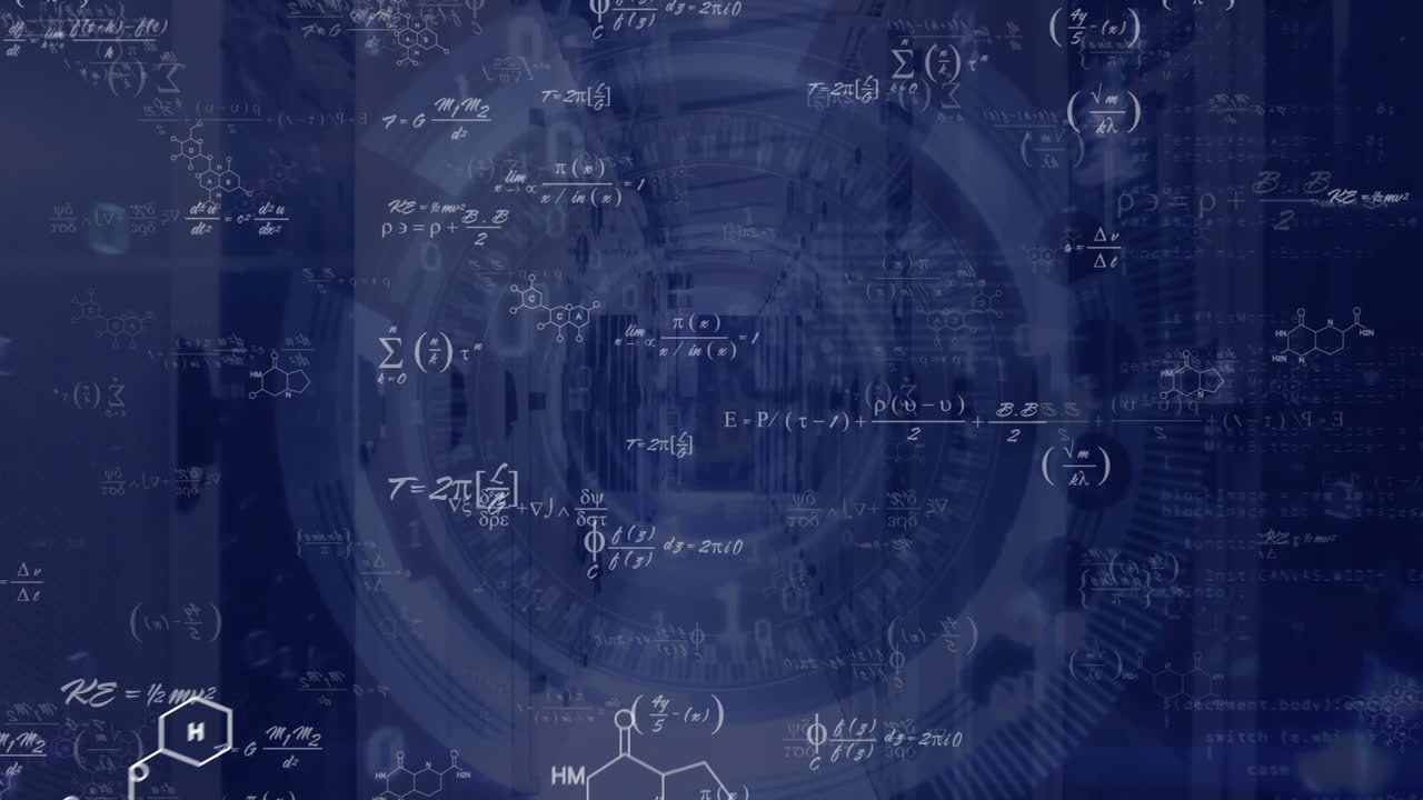 컴퓨터 서버를 통해 범위의 애니메이션과 수학적 데이터 처리