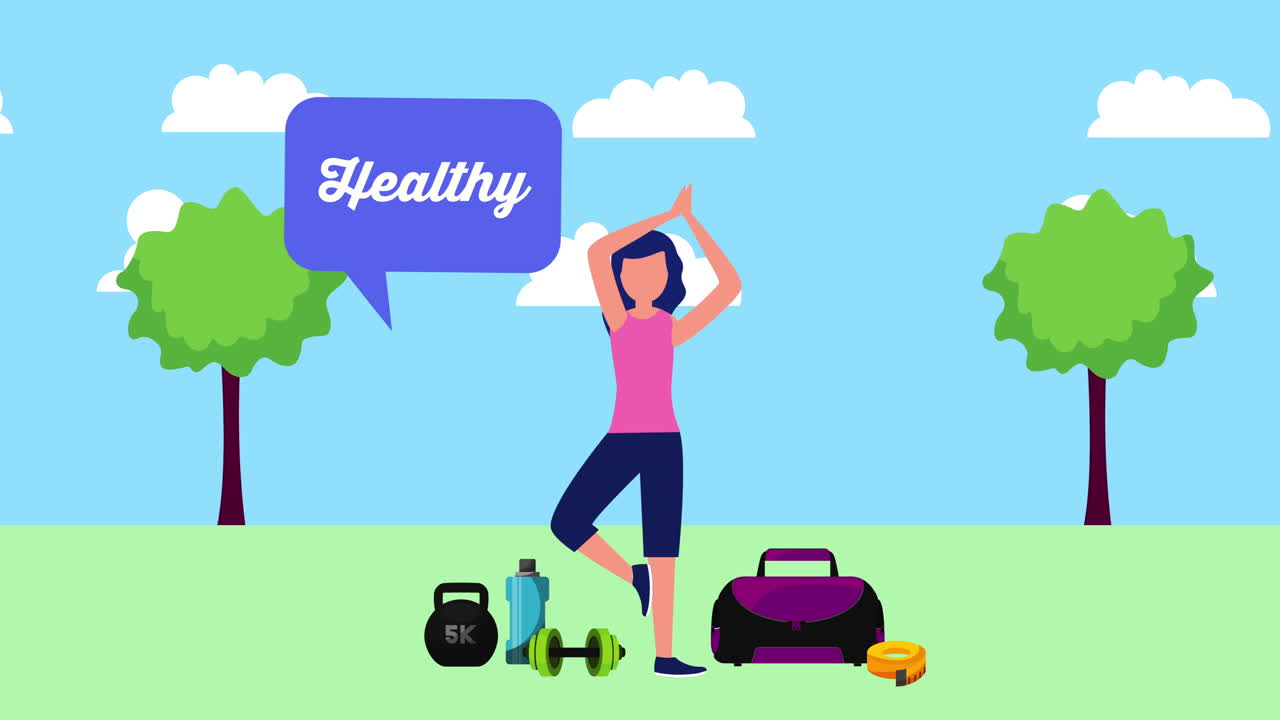 건강한 생활 방식을 가진 공원의 여성 운동 선수