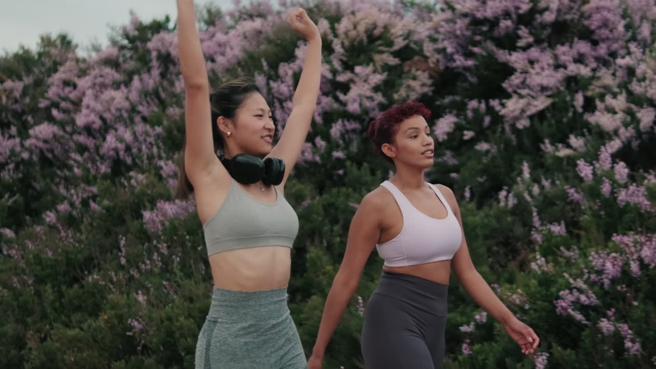 Two Fit Girls Exercise Outdoors