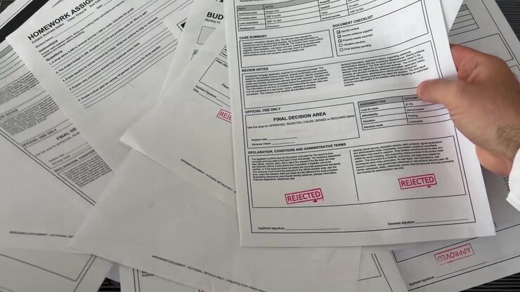 Person Organising Printed Forms and Reviewing Important Paperwork