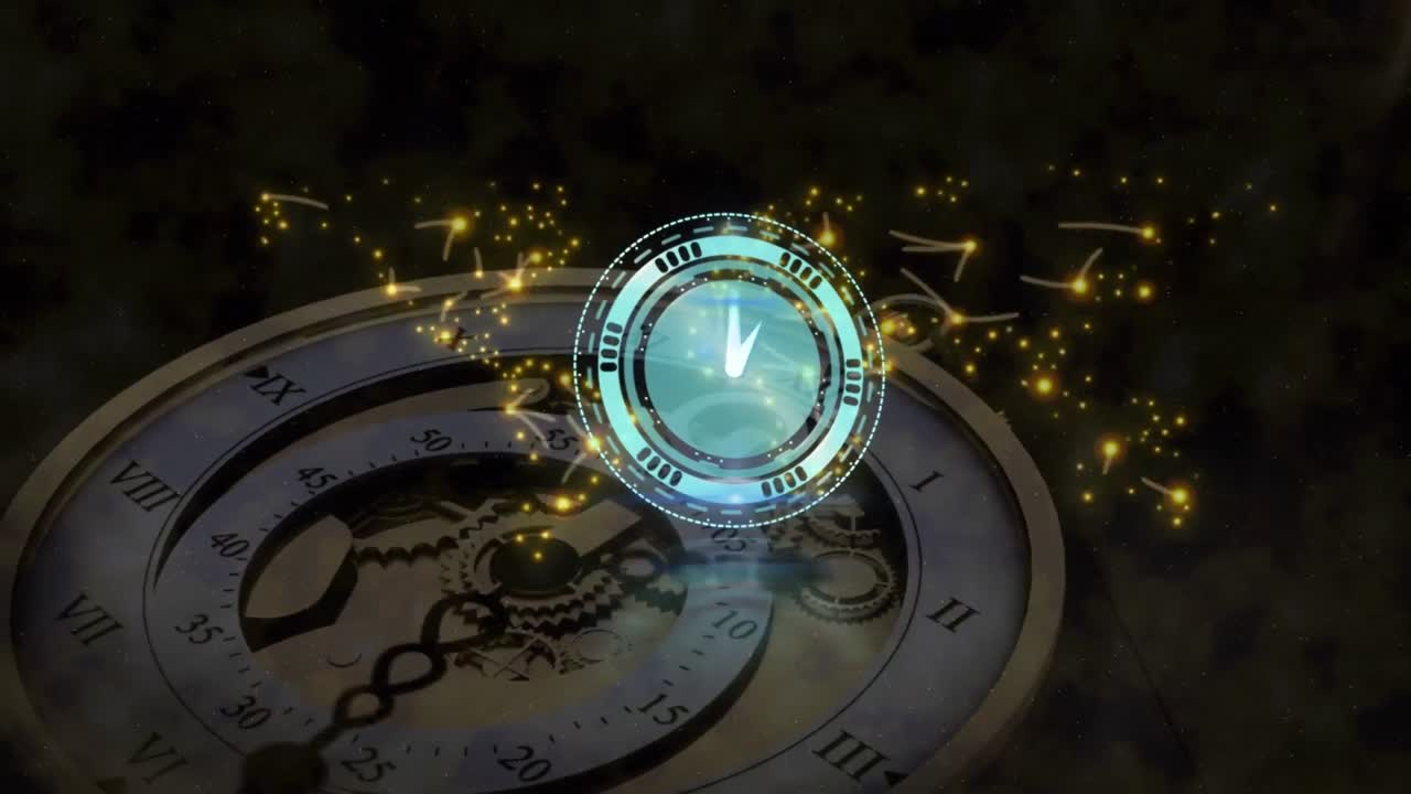 анимация движущихся часов на карте мира