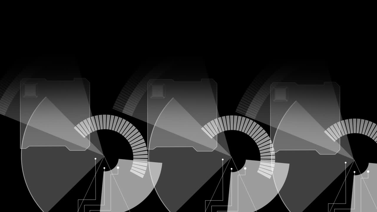 검은색 배경에서 반복되는 연속 루프로 움직이는 네트워크 연결 메쉬의 애니메이션