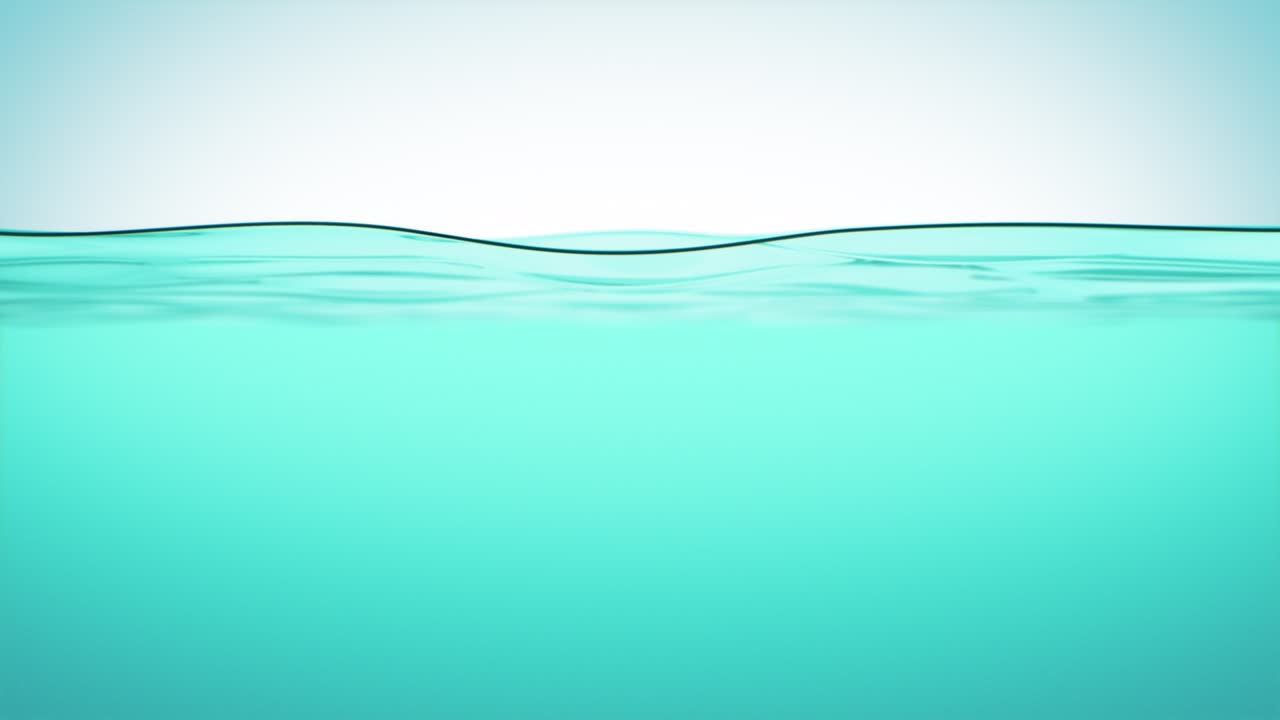 물의 표면은 느린 동작으로 완벽한 클로즈업입니다. 추상적인 자연 물 루프 3d 애니메이션 스튜디오 촬영.