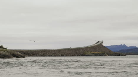 View-Of-The-Atlantic-Ocean-Road-From-Water-Surface-In-Norway