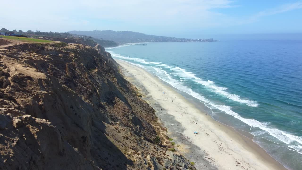 aéreo, panorama de la playa negra desde torrey pines gliderport