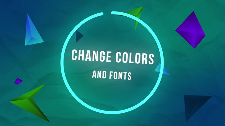 Dynamic Geometric Title Template Animation with Floating 3D Shapes