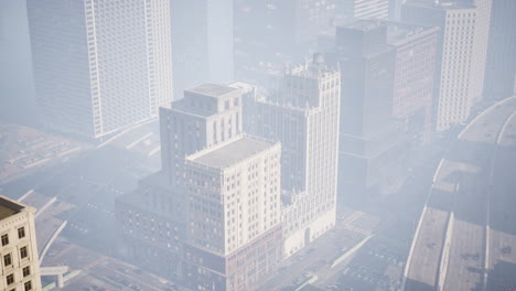 skyscrapers covered by morning fog