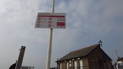 Unusual-bye-law-Info-sign-Leigh-on-sea-beach-UK