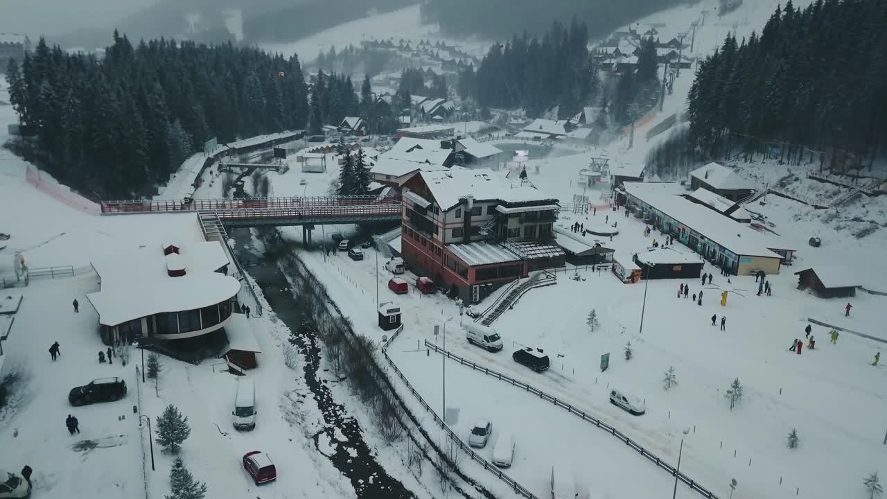 Winter at a Ski Resort Village
