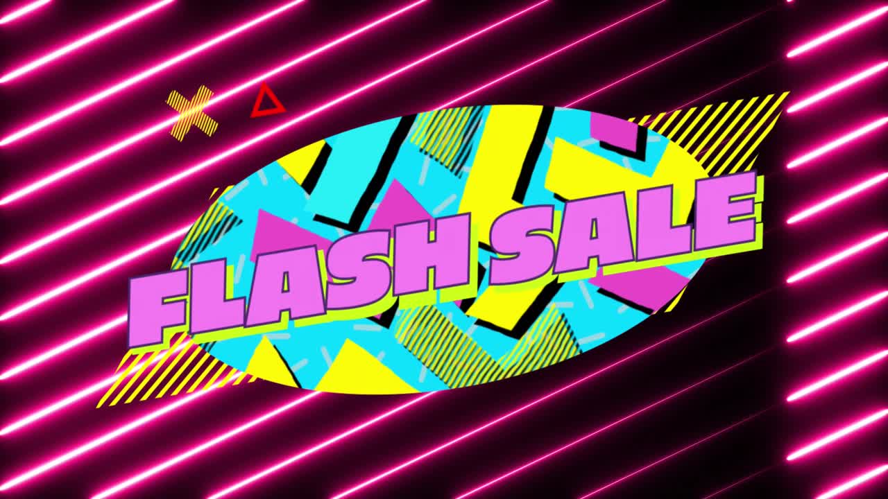 animación del texto de venta instantánea sobre senderos de luz