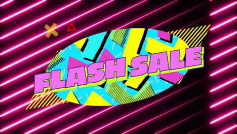 animation of flash sale text over light trails