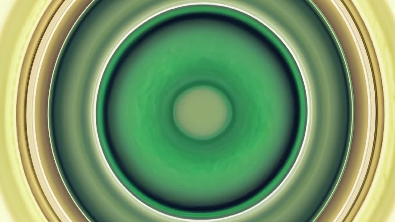 Abstract green and yellow circular pattern with swirling design