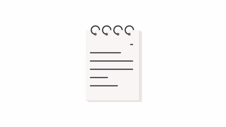 Animated Notepad Writing and Erasing Text Lines