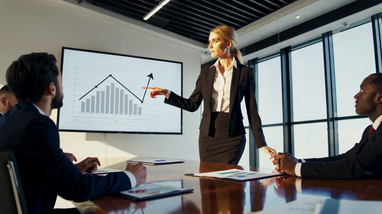 Business Presentation in a Meeting Room