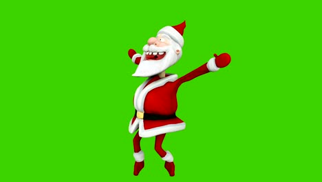 el baile de un alegre santa claus. el concepto de navidad. animación en bucle frente a la pantalla verde.
