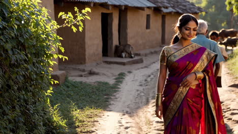 rural indian village scene