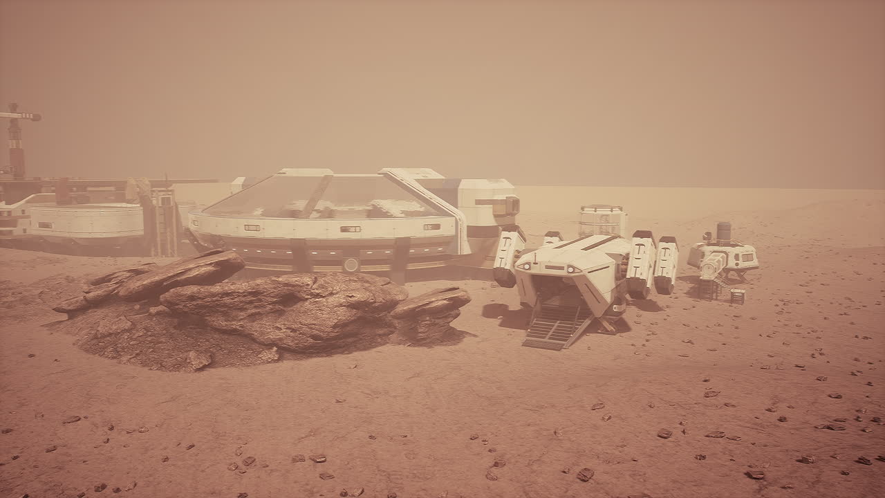 Mars Colony: A Futuristic Habitation in the Red Planet's Desert