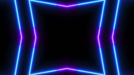 abstract style 80s sci-fi light neon frame on black background. laser show looped animation . 4k video