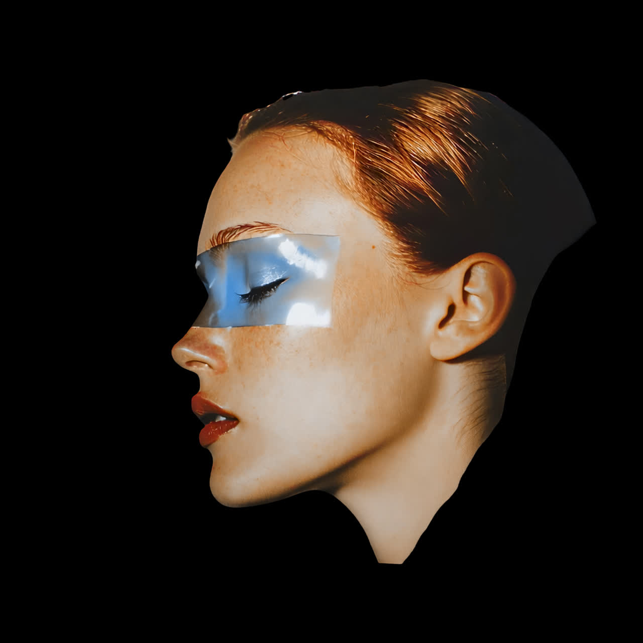 Futuristic fashion portrait art animation isolated asset, transparent 4K video, alpha channel