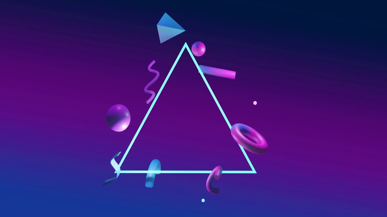 animación de formas 3d abstractas sobre un fondo púrpura