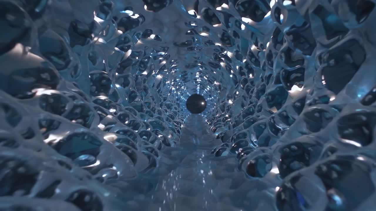 Formazione astratta di tunnel geometrico blu