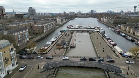 그린란드 키 도크 런던, rotherhithe 무인 항공기, 공중, 공중에서 보기, 조감도