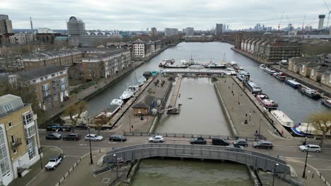 greenland quay dock london, rotherhithe drone, aéreo, vista desde el aire, vista panorámica