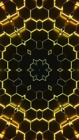 hexagon ripple kaleidoscope animation. looped animation vertical
