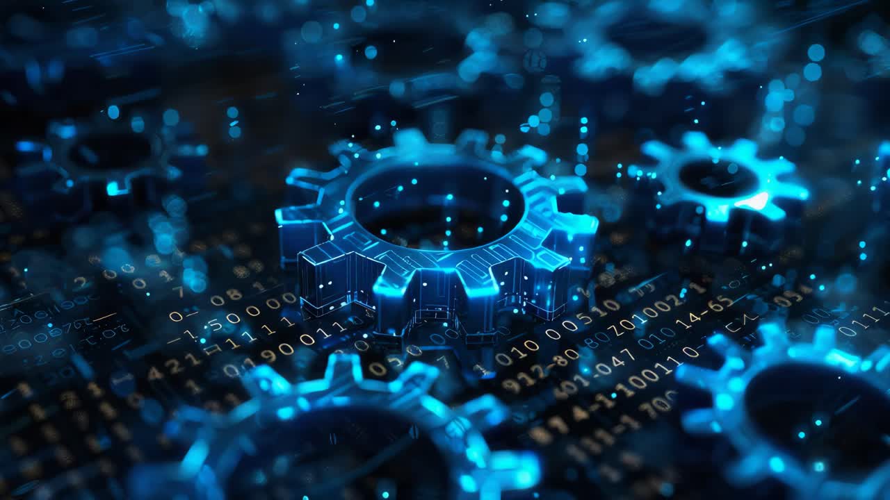 Close-up of gears and machinery parts