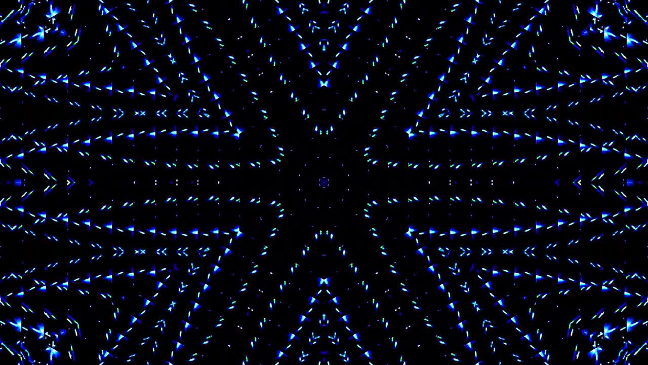 shining bright lines set blue wave motion, colorful, on black background