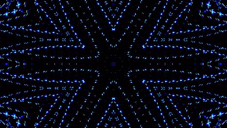 las líneas brillantes brillantes establecen un movimiento de onda azul, colorido, sobre un fondo negro