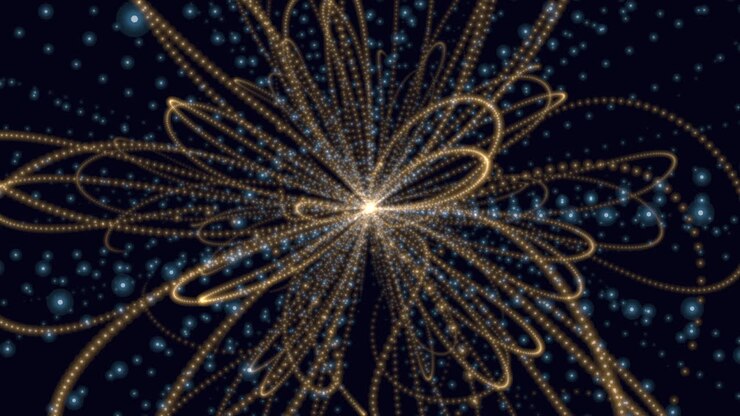 Stelle dorate con motivo a spirale su sfondo nero