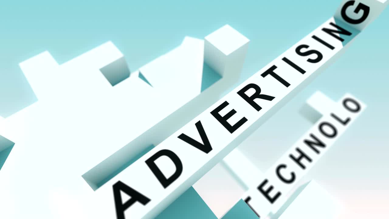 Internet Advertising words animated with cubes