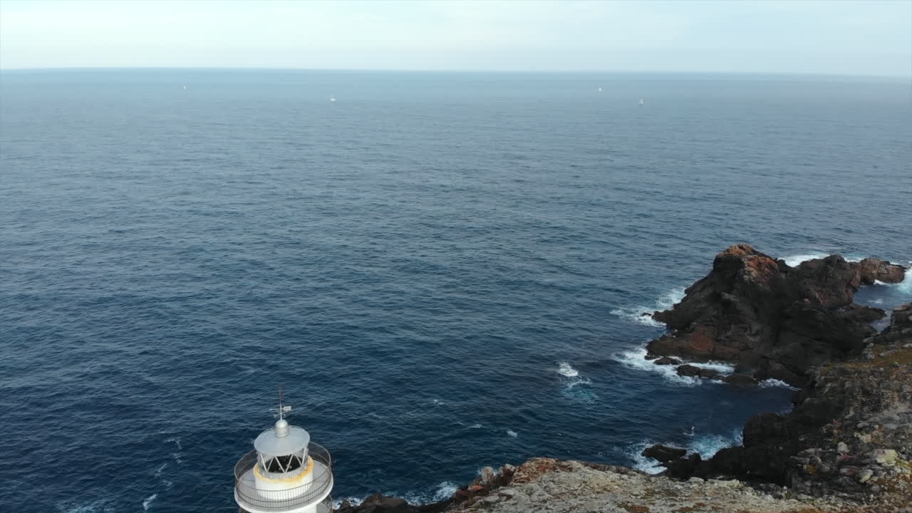 Lighthouse on Rocky Coastline