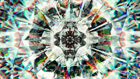 kaleidoscope rotate of gemstone diamond or shiny glass texture