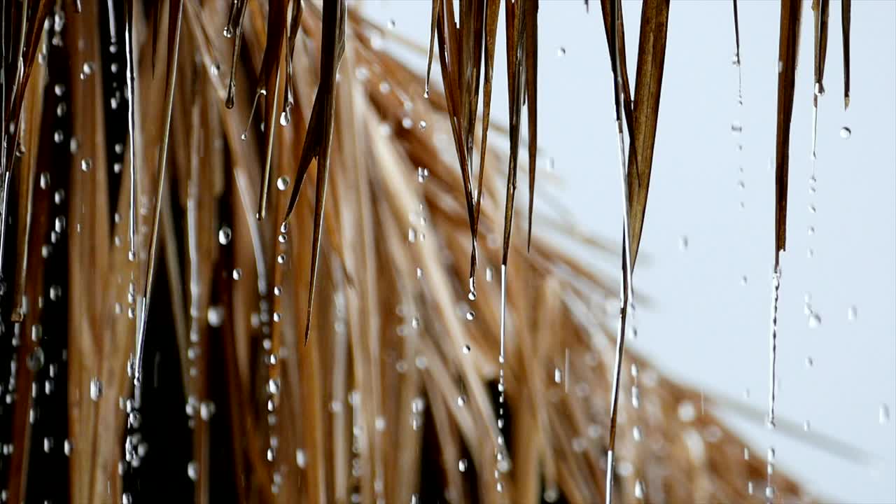 Heavy rain on water shooting with high speed camera