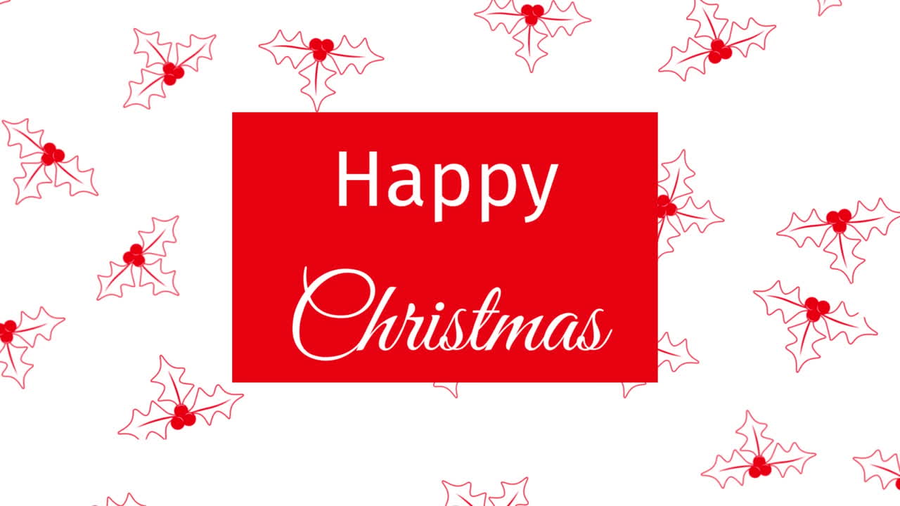 feliz navidad escrito sobre acebo y bayas