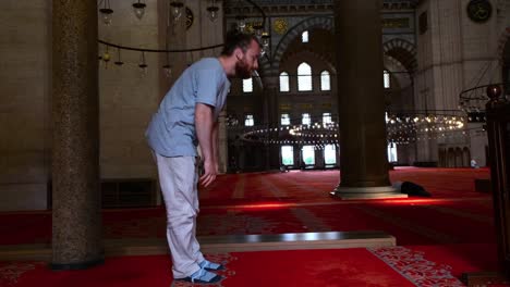 muslim praying salaah, muslim man praying inside mosque, salaah