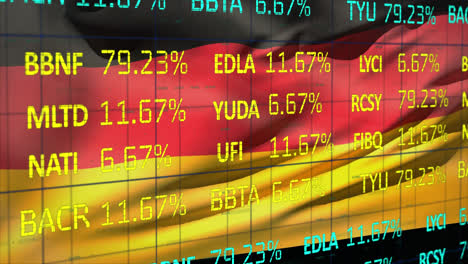 Stock-market-data-processing-against-German-national-flag